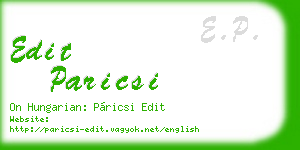 edit paricsi business card